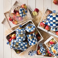 Cookie Jar with Royal Check Lid