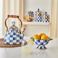 Cookie Jar with Royal Check Lid