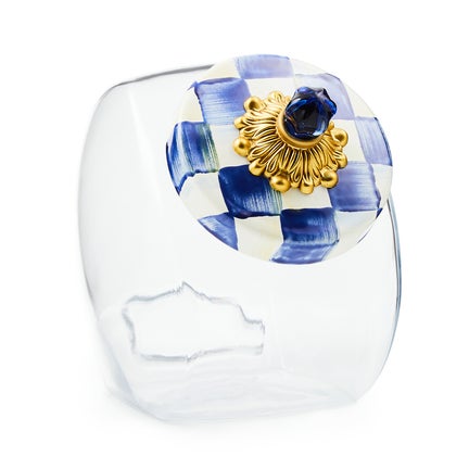 Cookie Jar with Royal Check Lid