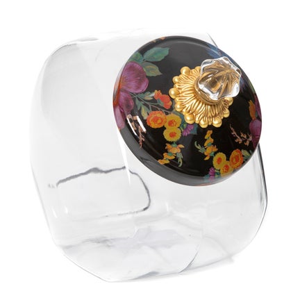 Cookie Jar with Black Flower Market Lid