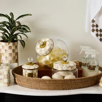 Cookie Jar with Mocha Check Lid