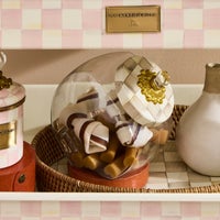 Cookie Jar with Mocha Check Lid