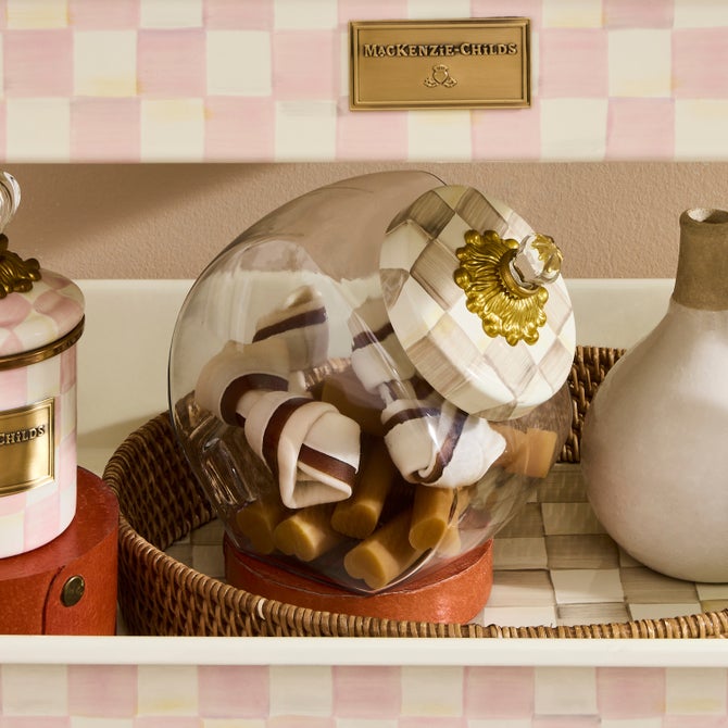 Cookie Jar with Mocha Check Lid image number 8