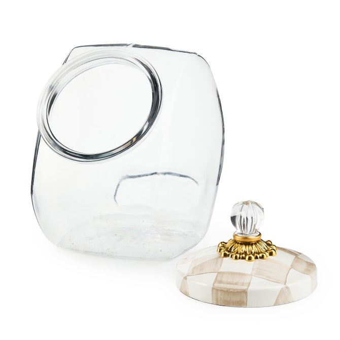 Cookie Jar with Mocha Check Lid image number 2