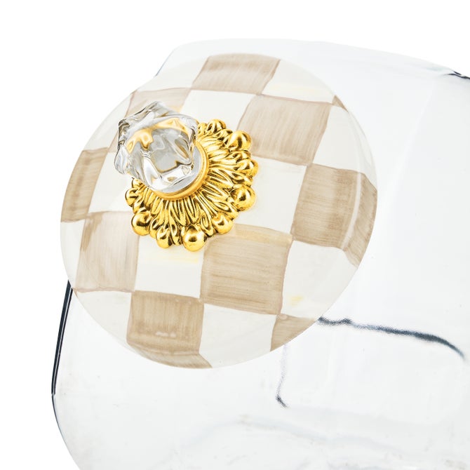Cookie Jar with Mocha Check Lid image number 3