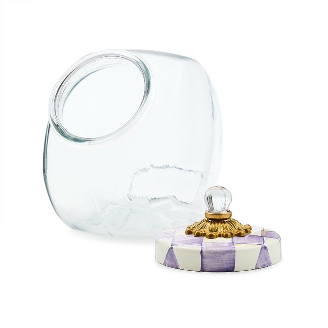 Cookie Jar with Violet Check Lid image number 3