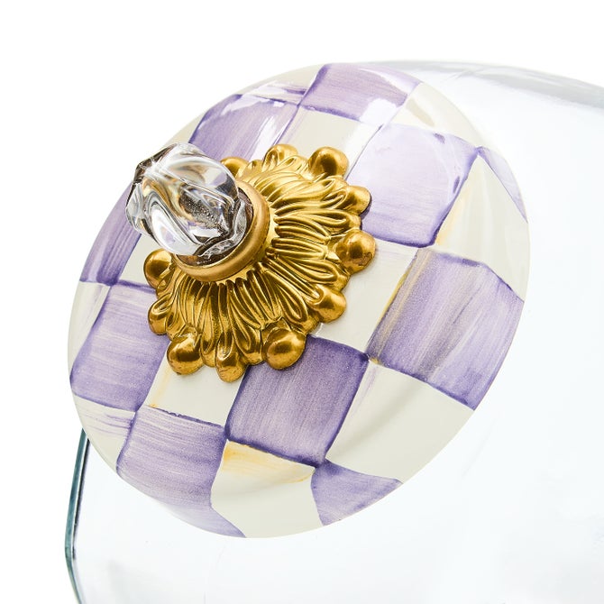 Cookie Jar with Violet Check Lid image number 2