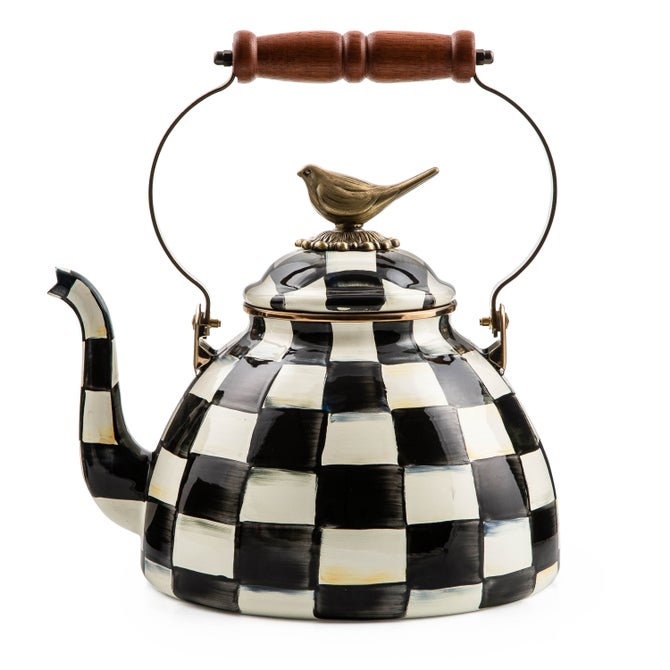 Courtly Check 3 Quart Tea Kettle with Bird image number 0