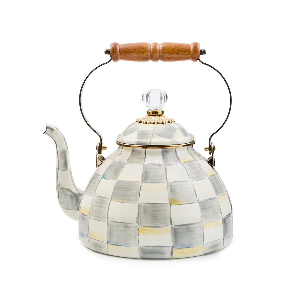 MacKenzie-Childs | Sterling Check 3 Quart Tea Kettle