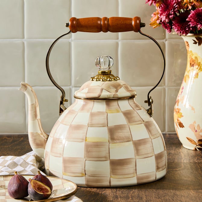 Mocha Check 3 Quart Tea Kettle image number 7