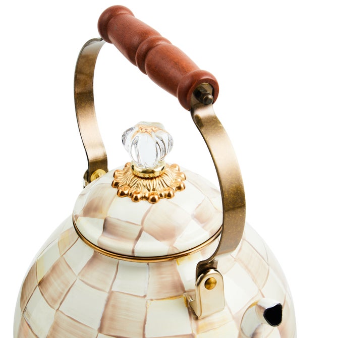 Mocha Check 3 Quart Tea Kettle image number 2