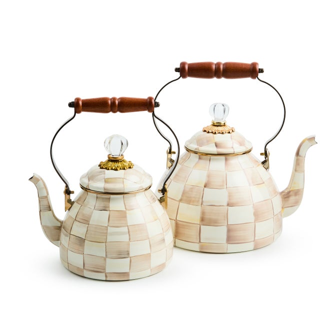 Mocha Check 3 Quart Tea Kettle image number 3