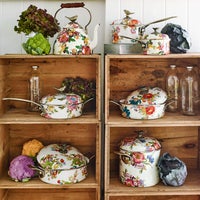 White Flower Market 3 Quart Tea Kettle with Bird