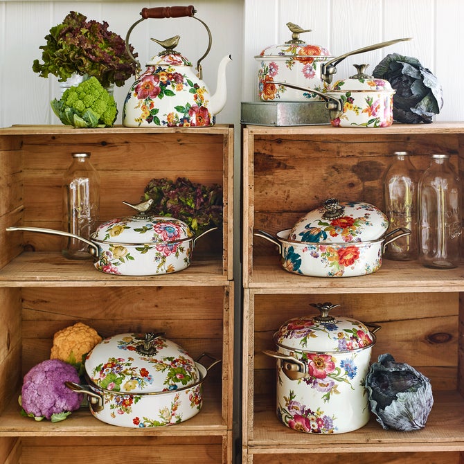 White Flower Market 3 Quart Tea Kettle with Bird image number 9