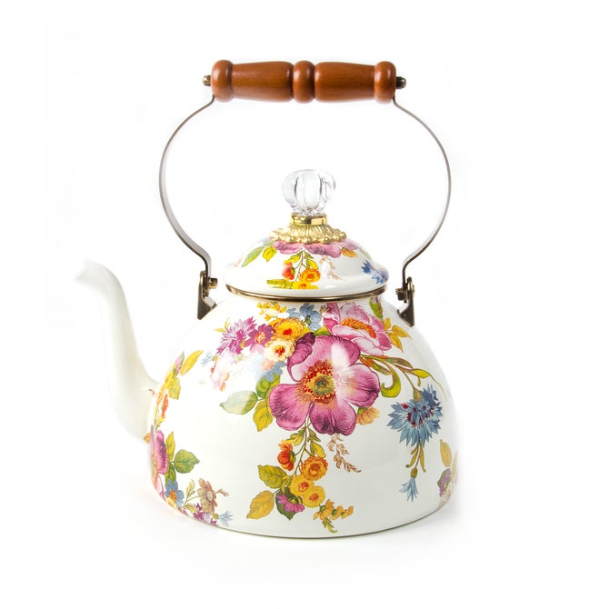 White Flower Market 3 Quart Tea Kettle image number 0