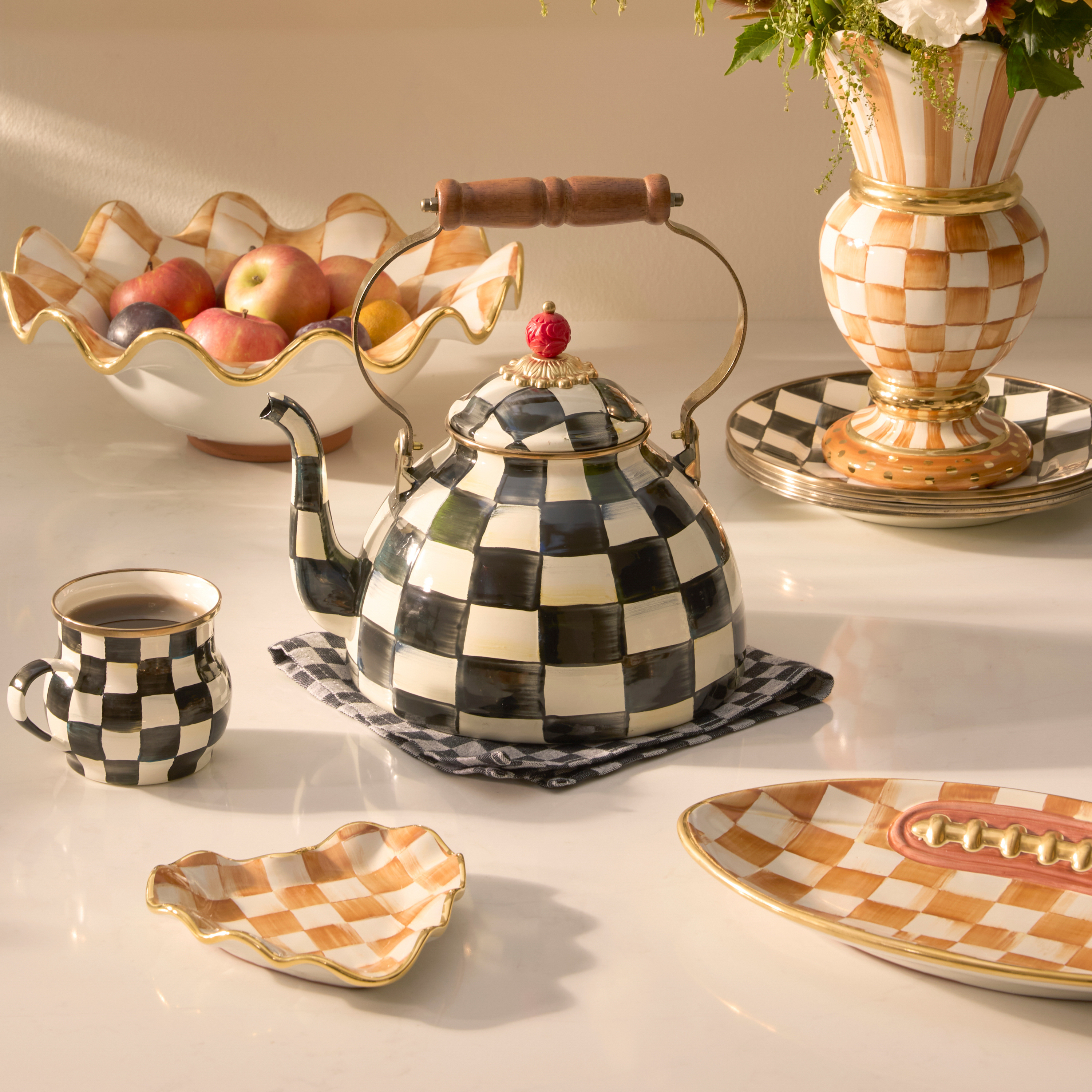 MacKenzie-Childs | Courtly Check 3 Quart Tea Kettle