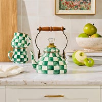 Emerald Check 1 Quart Tea Kettle