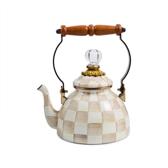 Mocha Check 1 Quart Tea Kettle image number 0