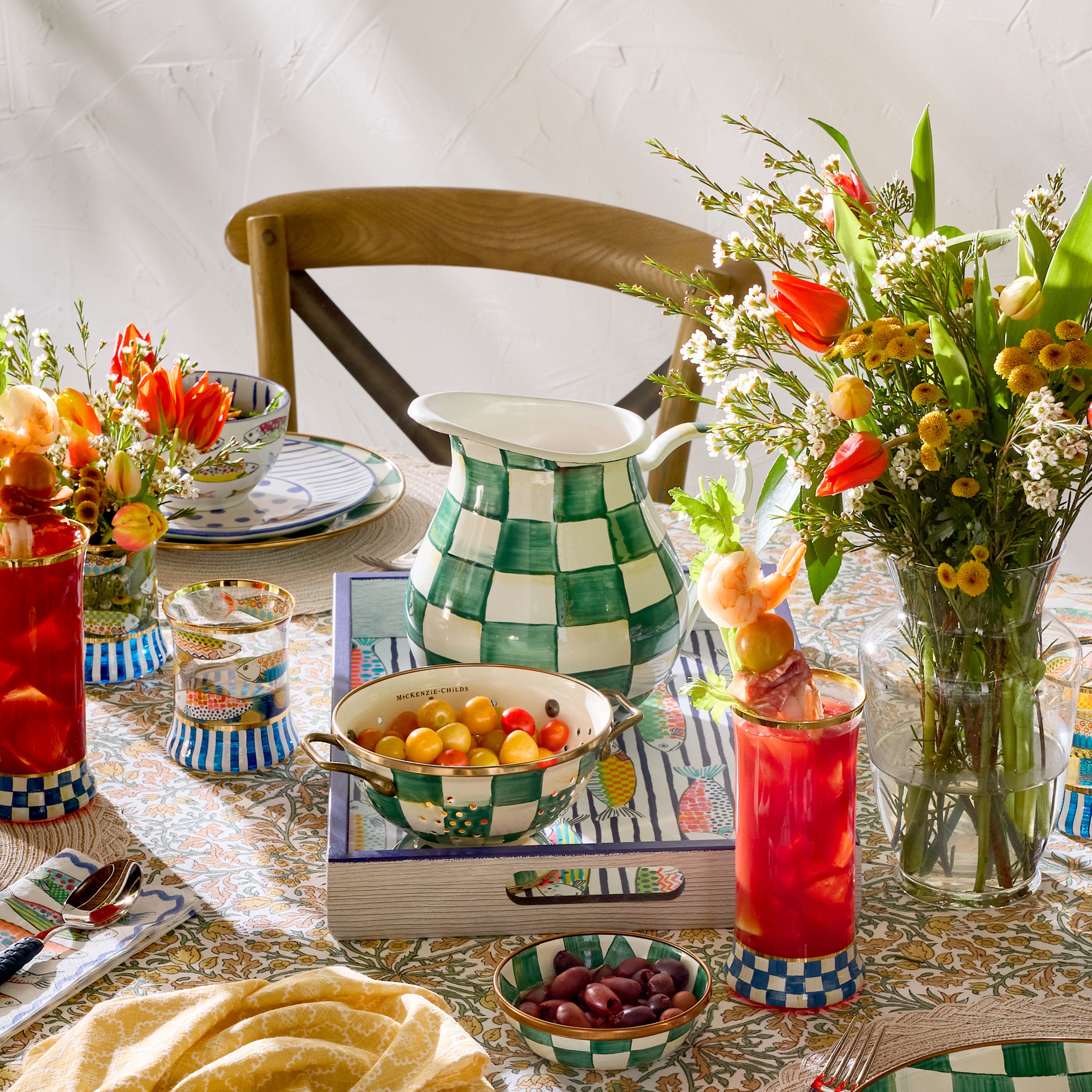 MacKenzie-Childs | Emerald Check Pitcher
