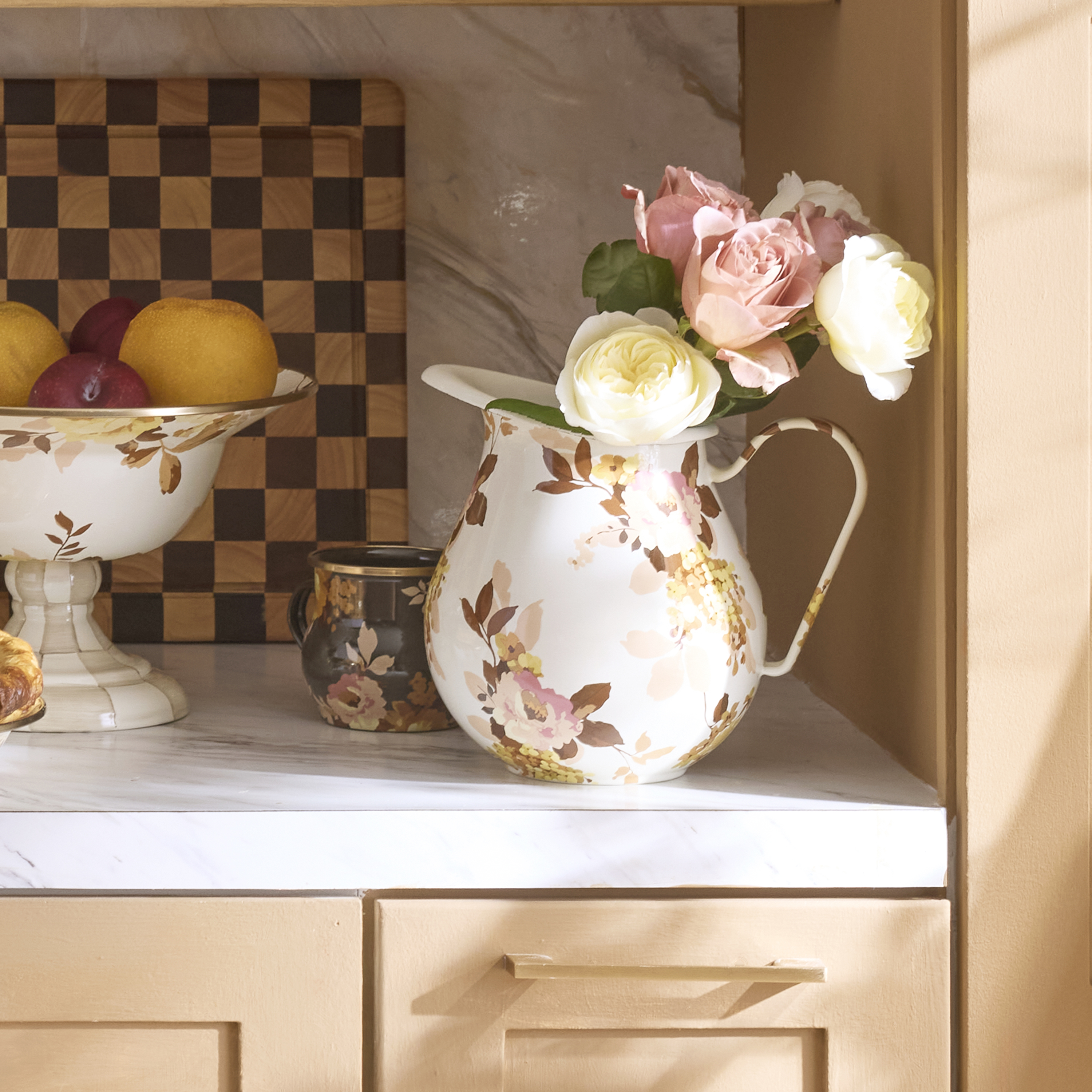 MacKenzie-Childs | Wild Rose White Pitcher