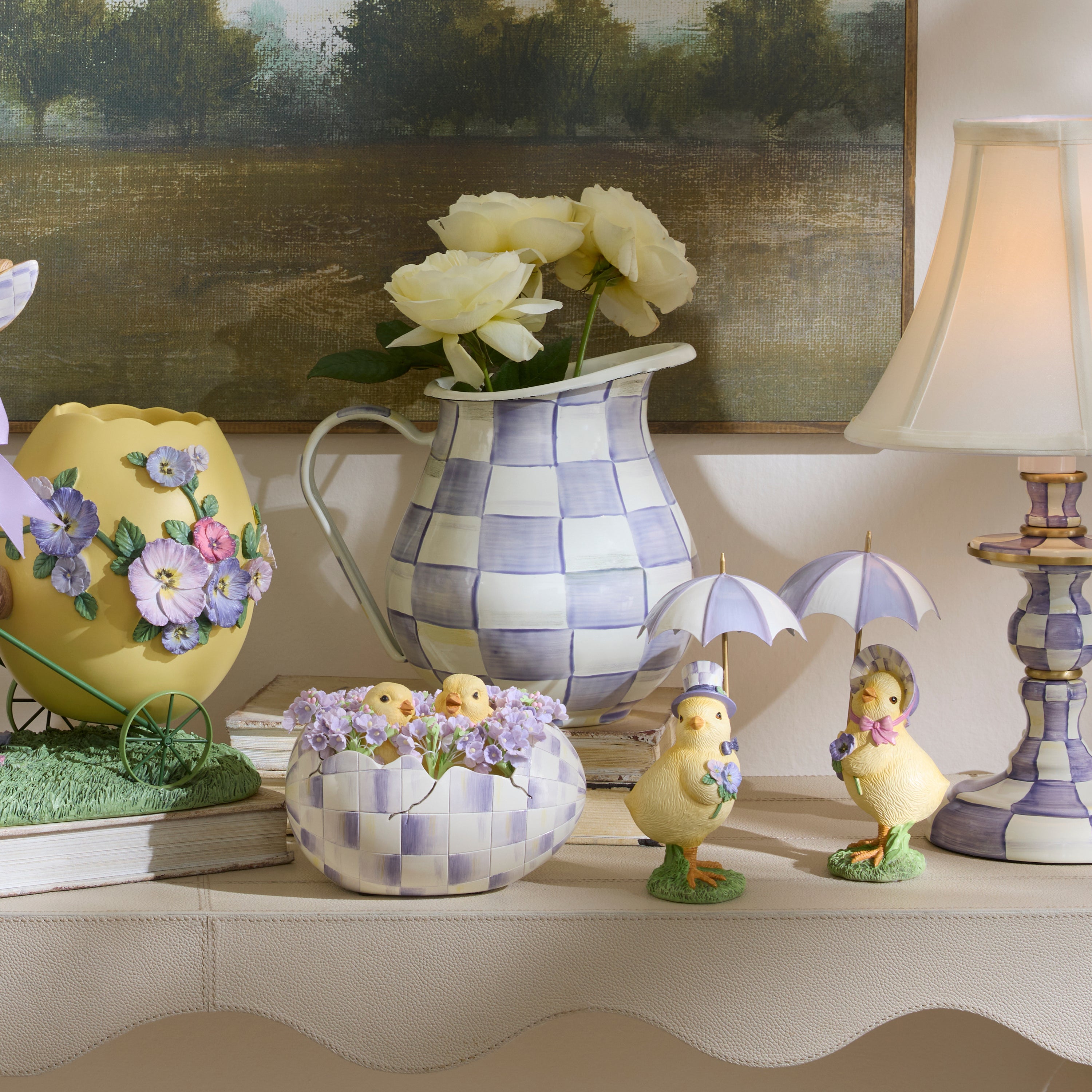 MacKenzie-Childs | Violet Check Pitcher