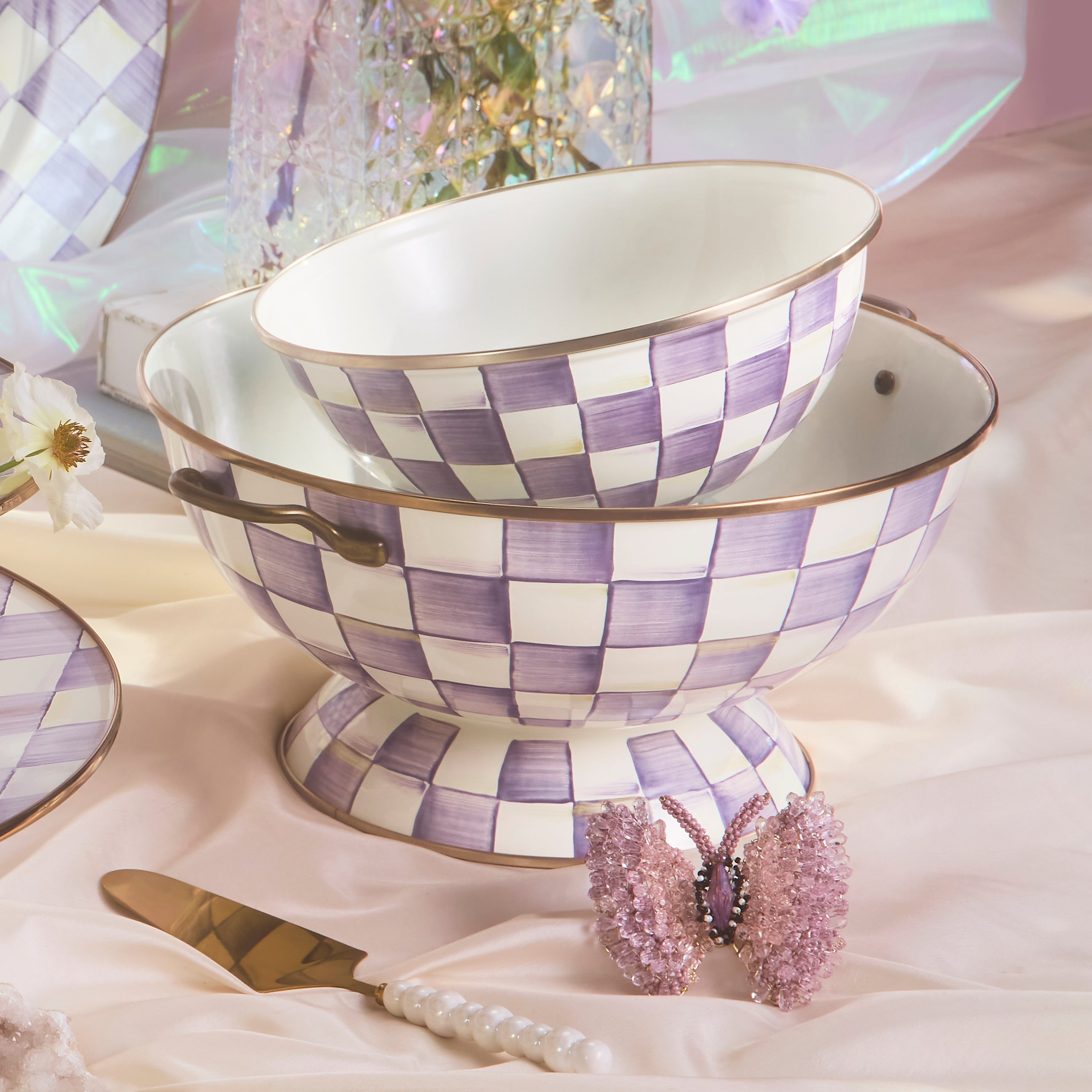 MacKenzie-Childs | Violet Check Everything Bowl