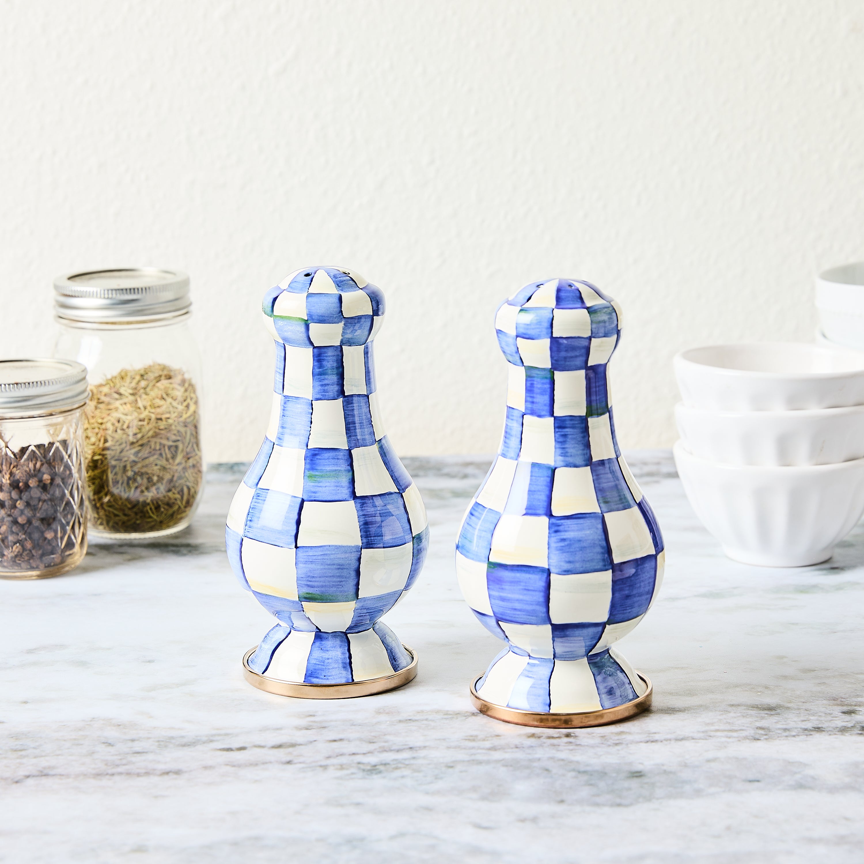 MacKenzie-Childs | Royal Check Large Salt & Pepper Shakers