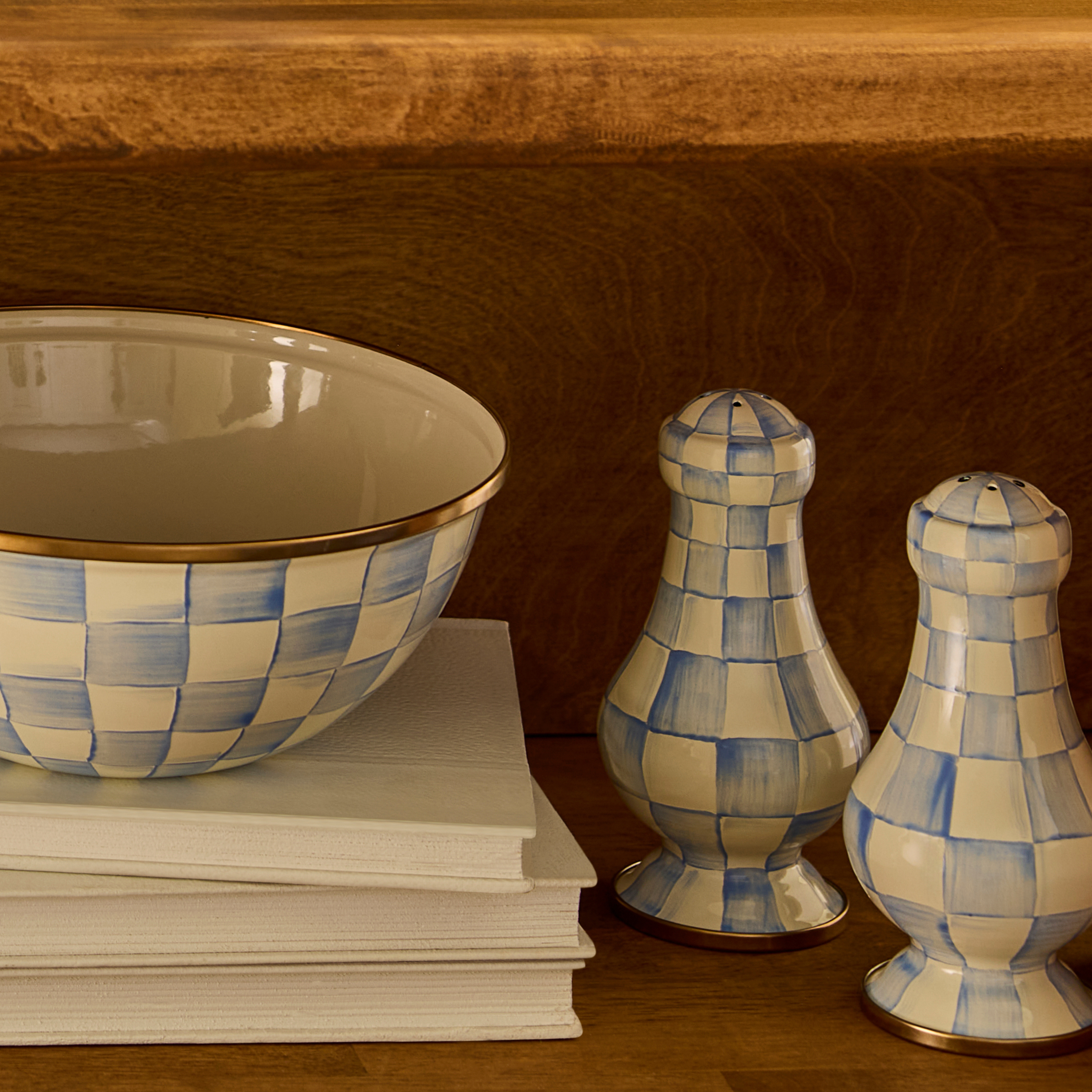 MacKenzie-Childs Sky Check Salt & Pepper Shakers - Thumbnail 3