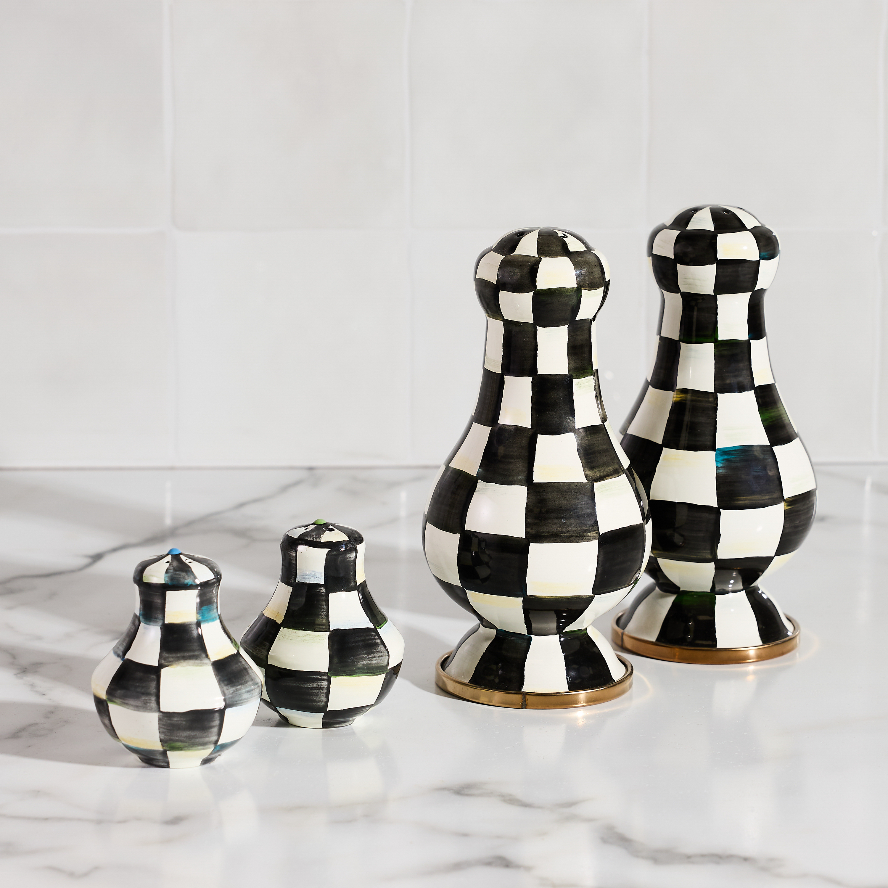MacKenzie-Childs Courtly Check Salt & Pepper Shakers - Thumbnail 3