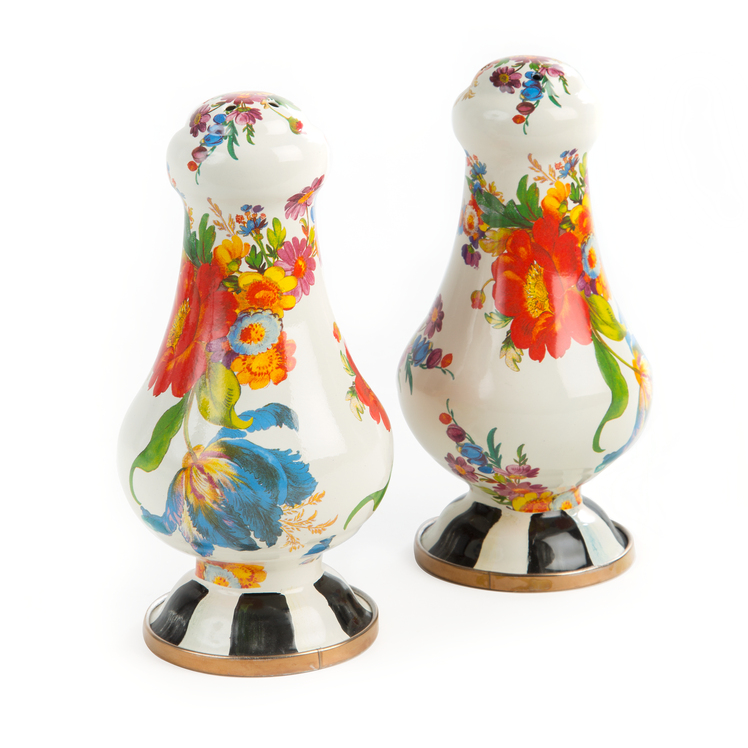 MacKenzie-Childs | White Flower Market Large Salt & Pepper Shakers