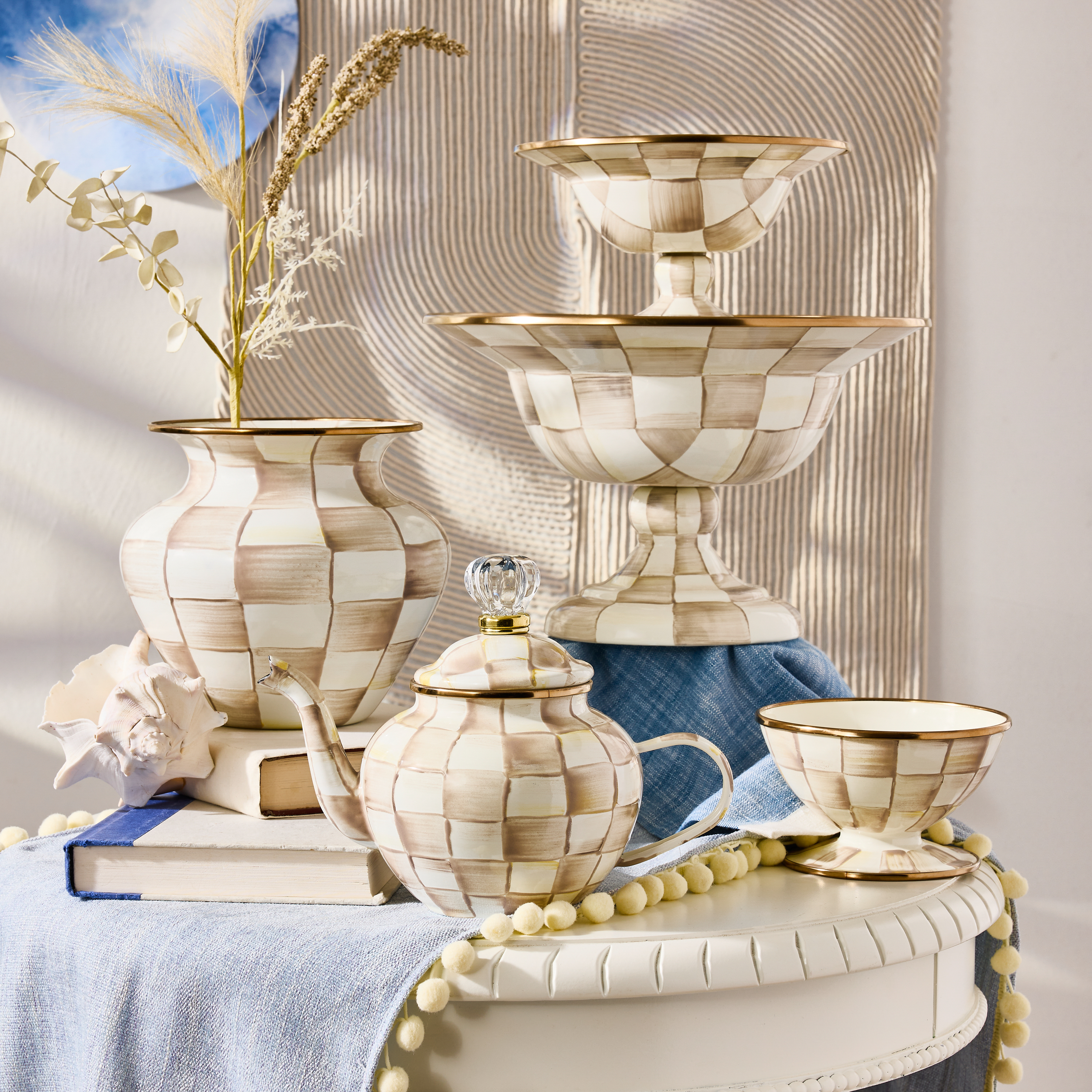 MacKenzie-Childs | Mocha Check Ice Cream Dish