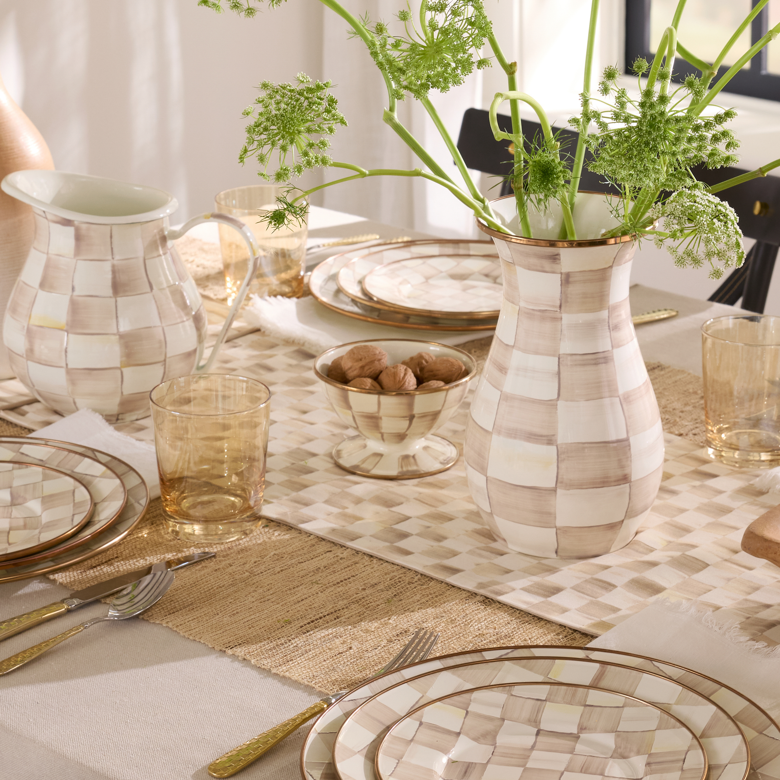 MacKenzie-Childs | Mocha Check Ice Cream Dish
