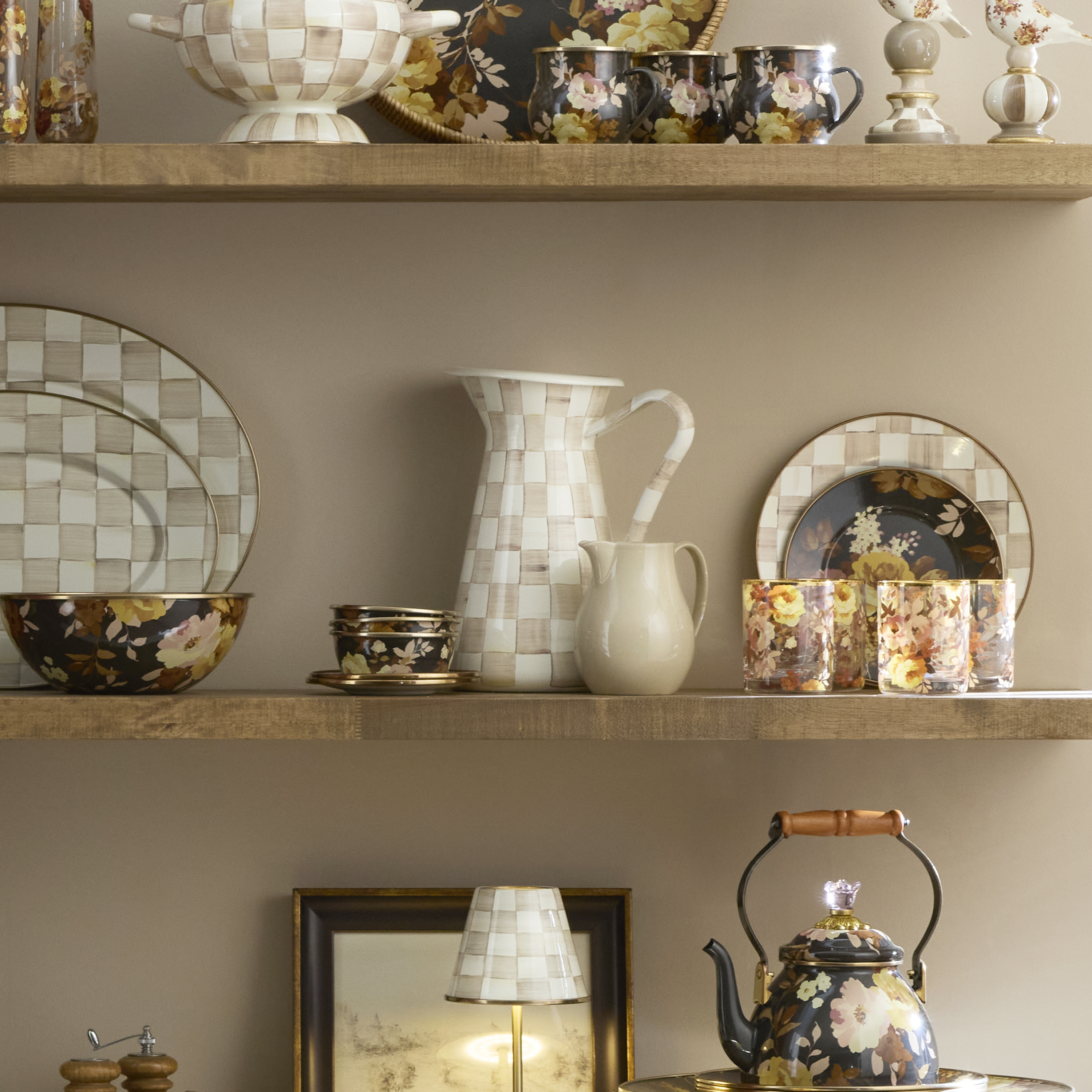 MacKenzie-Childs | Mocha Check Large Practical Pitcher