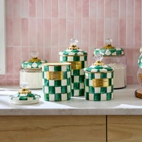 Emerald Check Small Kitchen Canister