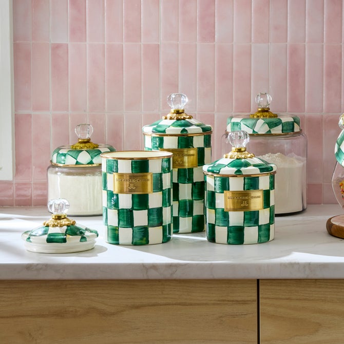Emerald Check Small Kitchen Canister image number 5