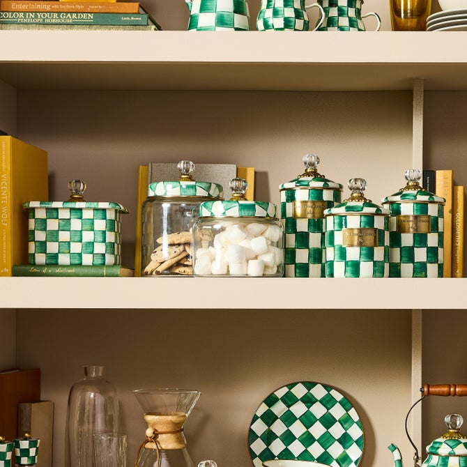 Emerald Check Small Kitchen Canister image number 2
