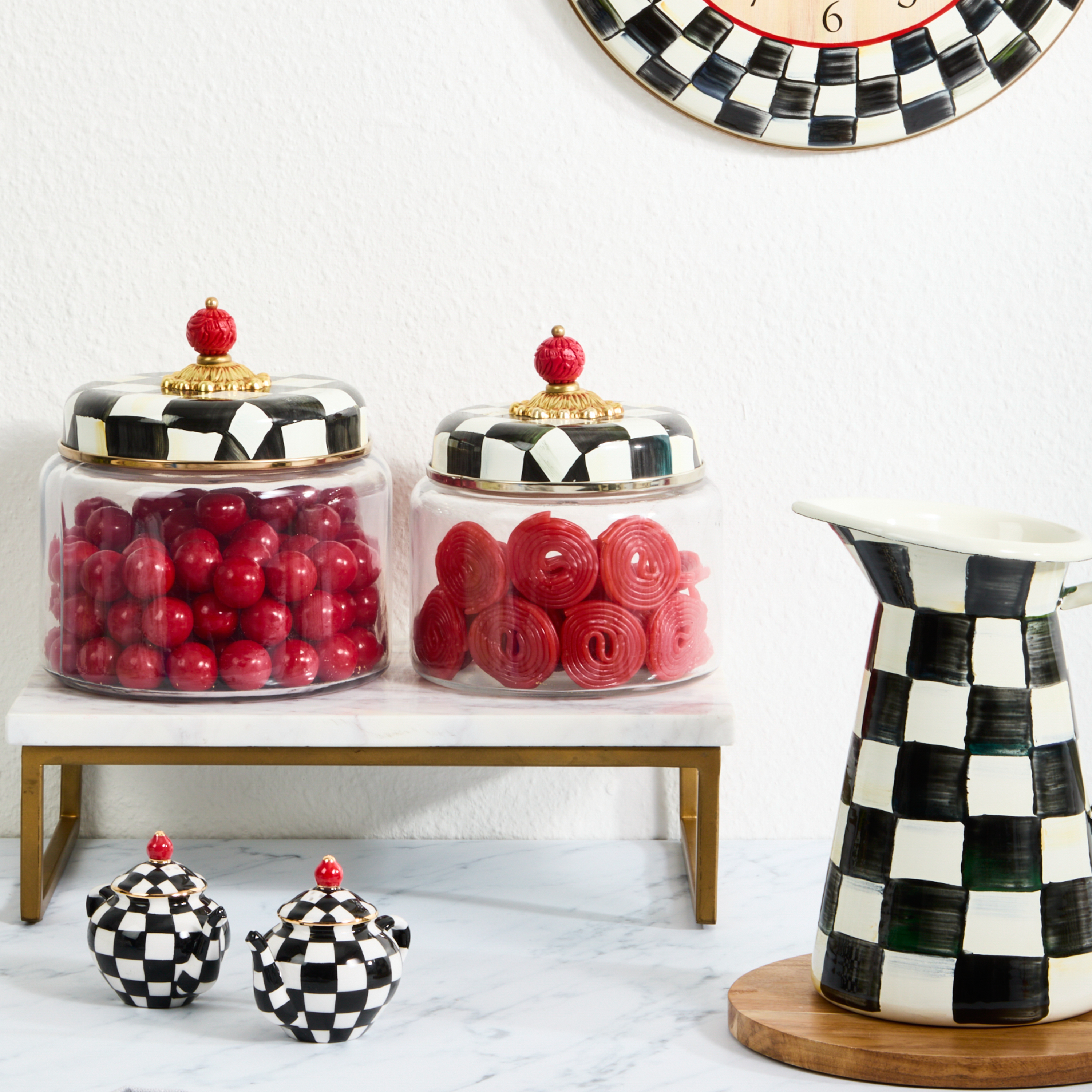 MACKENZiE-CHiLDS　チャイルズコート　キャニスター　小 MacKenzie-Childs | Courtly Check Small Kitchen Canister