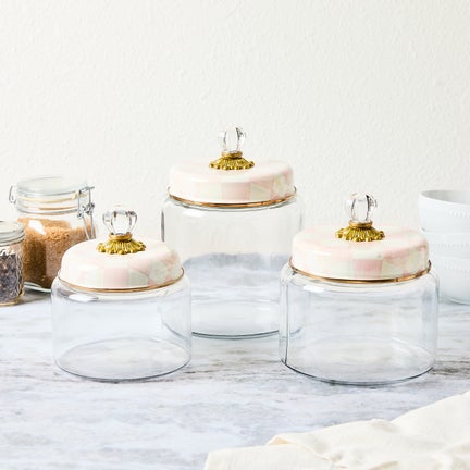 Rosy Check Kitchen Canister Set