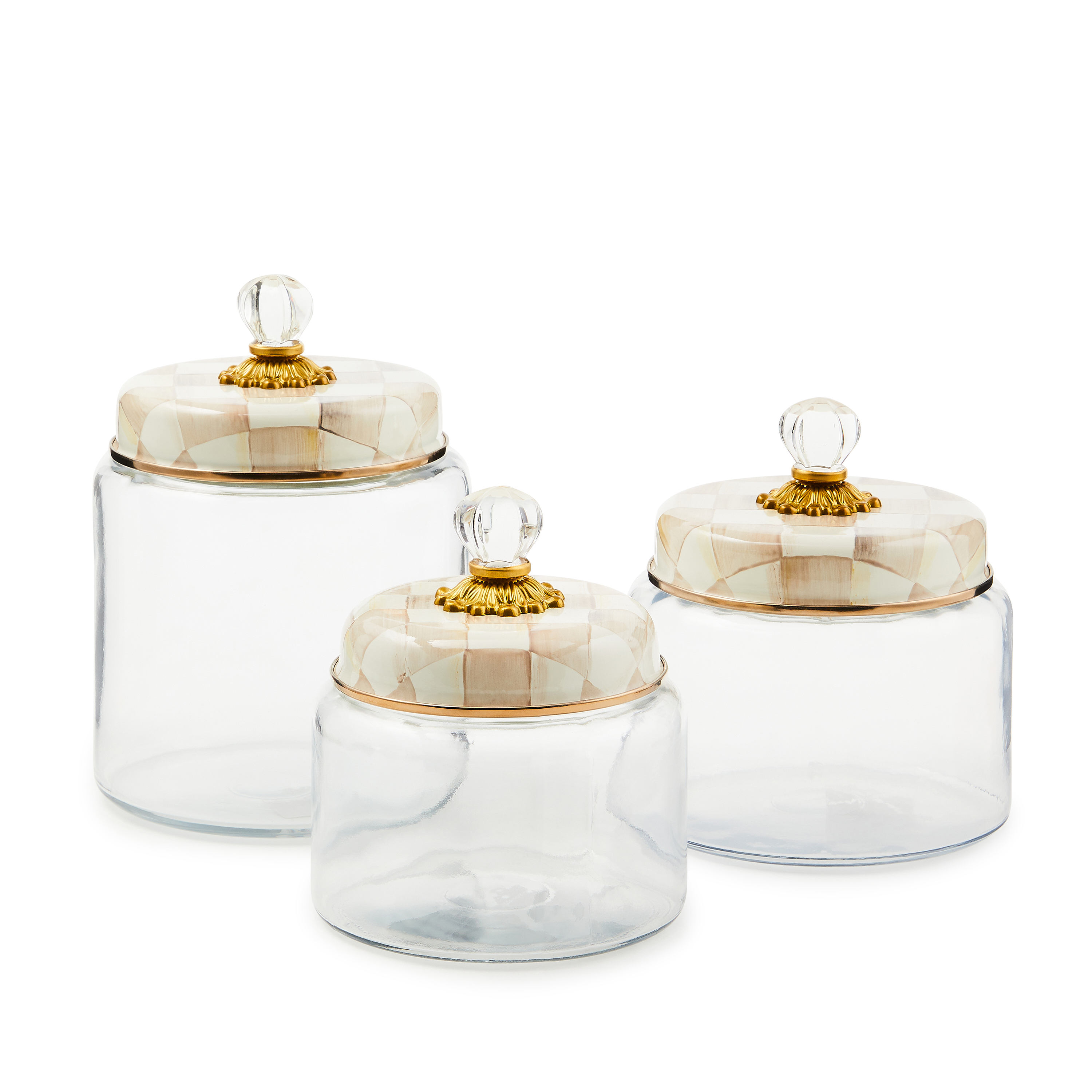 MacKenzie-Childs | Mocha Check Kitchen Canister Set