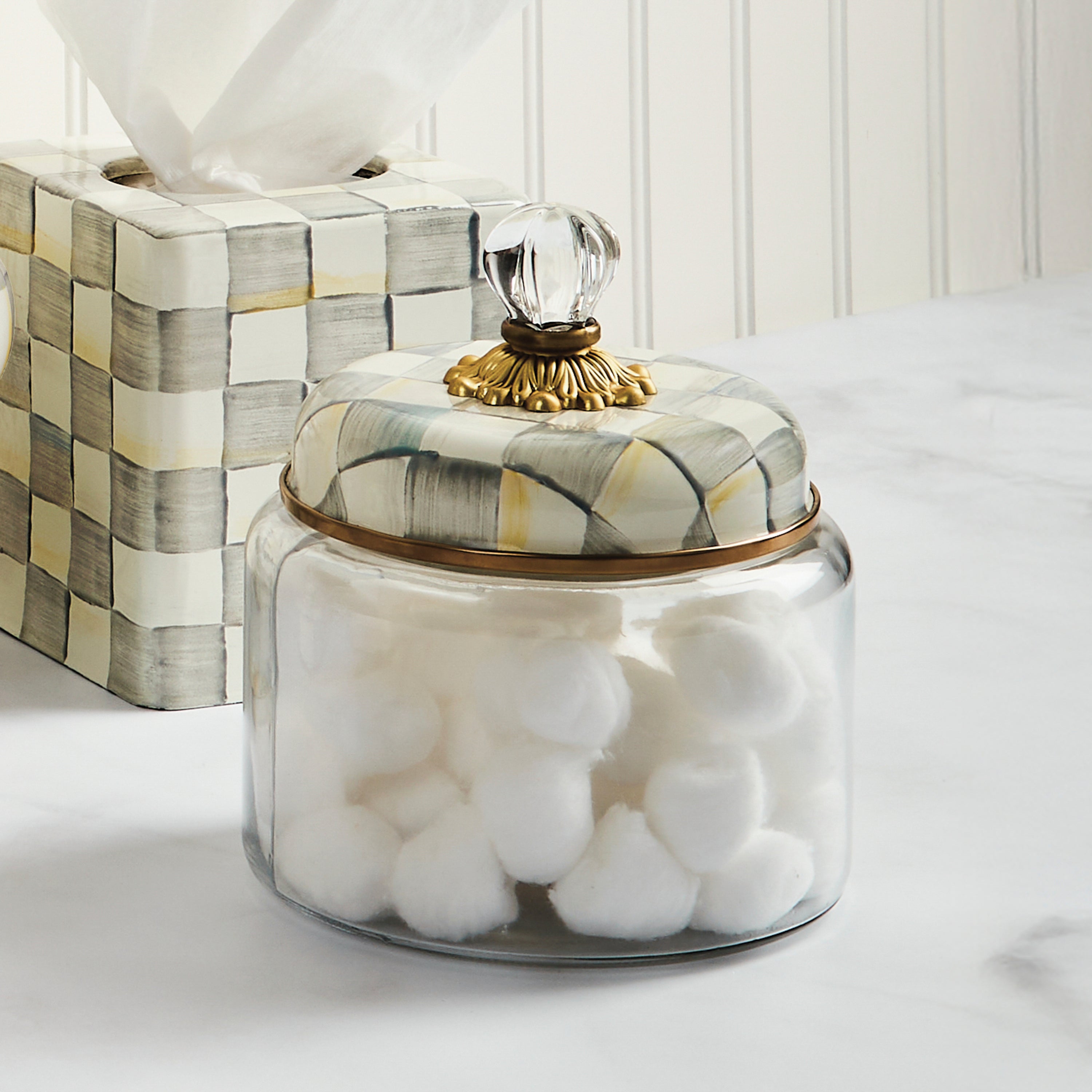 MacKenzie-Childs | Sterling Check Medium Kitchen Canister
