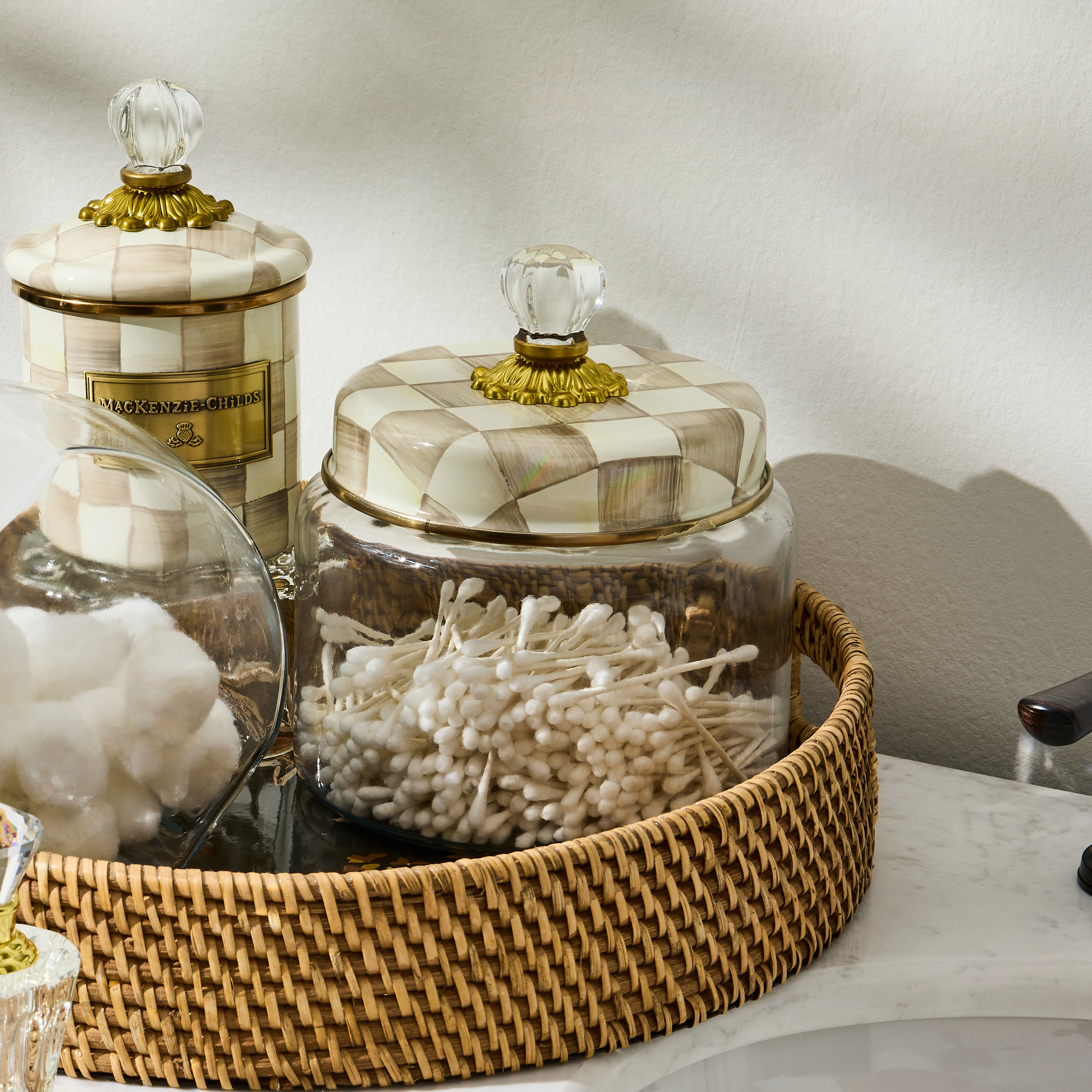 MacKenzie-Childs | Mocha Check Medium Kitchen Canister
