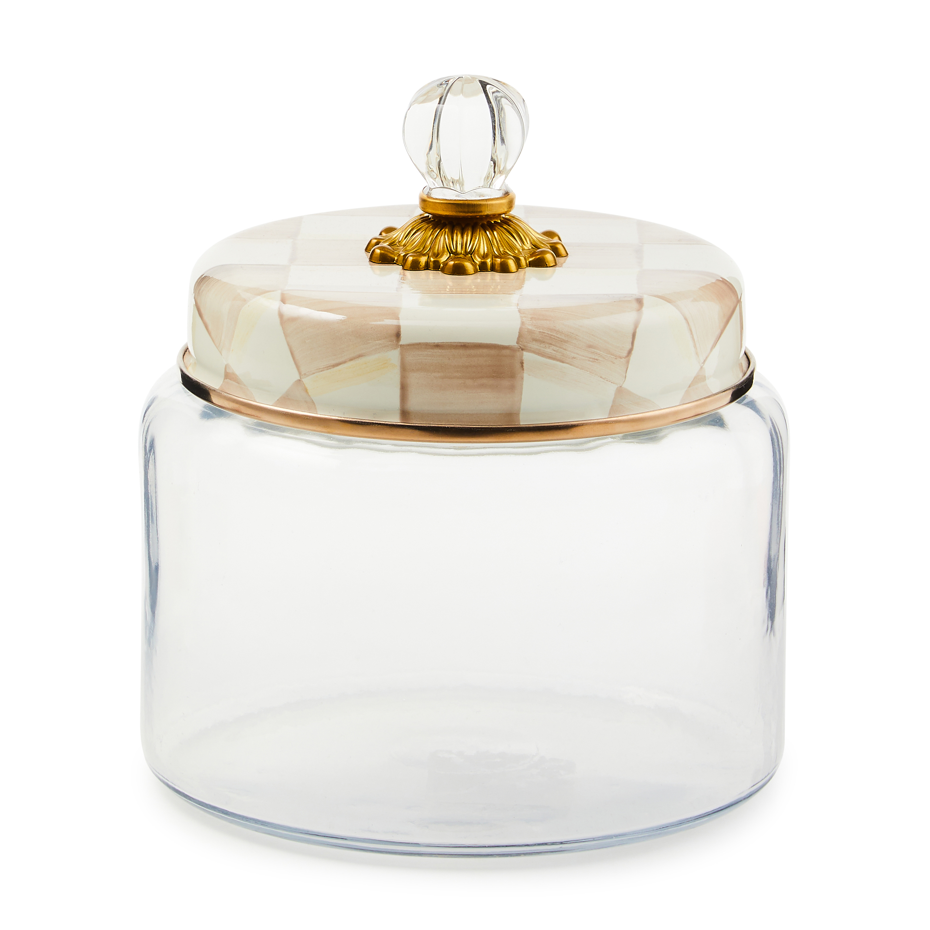 MacKenzie-Childs | Mocha Check Small Kitchen Canister