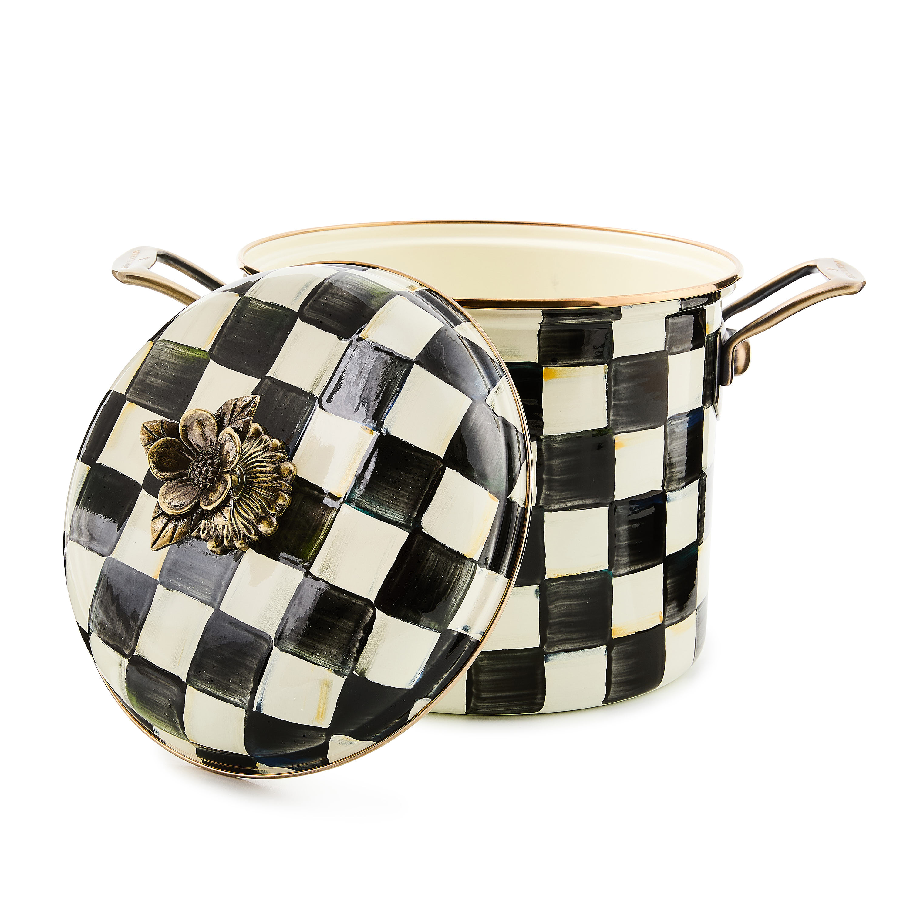 Mackenzie-Childsコートリーチェック×タータン キャッシュポット MacKenzie-Childs | Courtly Check 7 Quart Stockpot