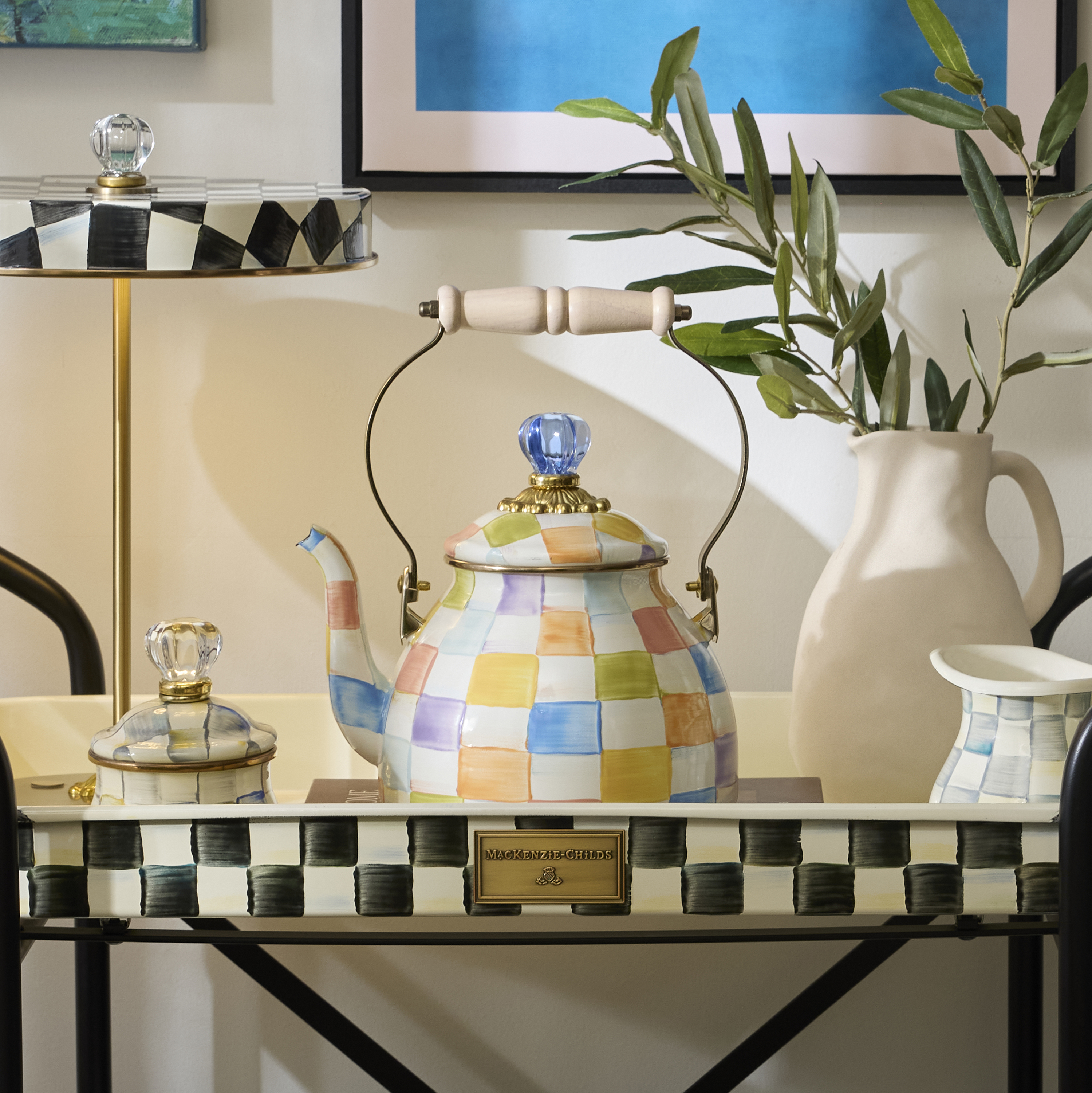 MacKenzie-Childs | Confetti Check 2 Quart Tea Kettle
