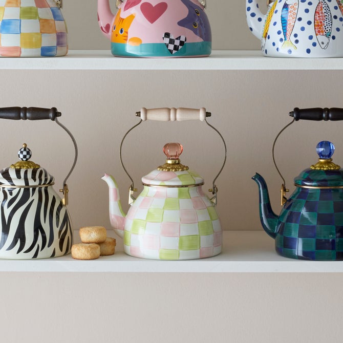 Palm Beach Check 2 Quart Tea Kettle image number 1