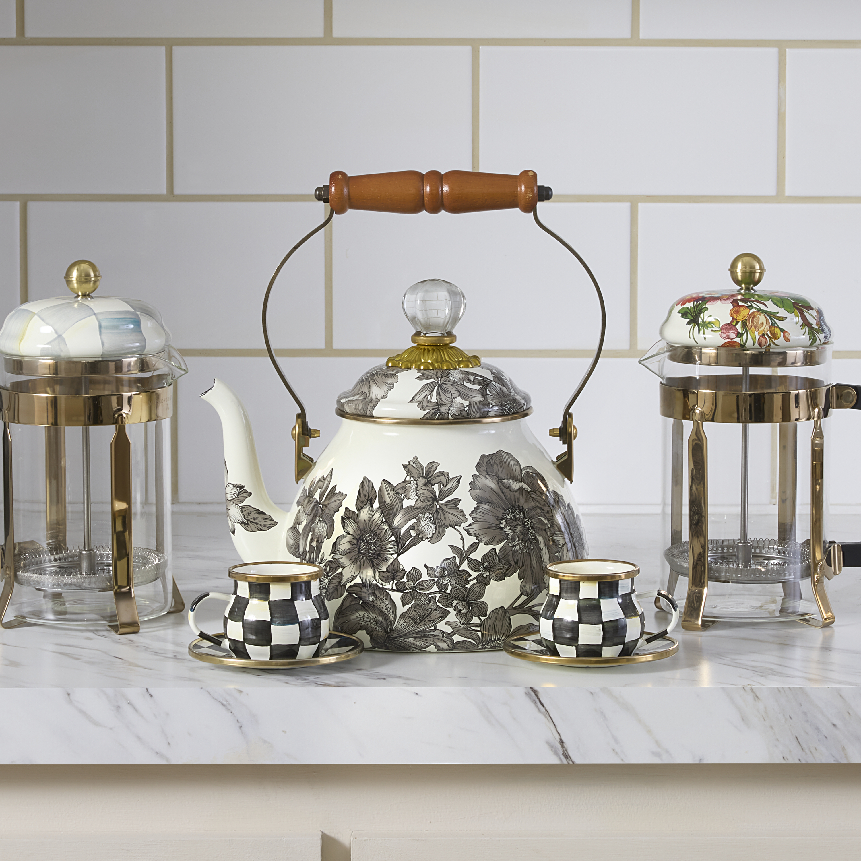 MacKenzie-Childs | Sterling English Garden 2 Quart Tea Kettle