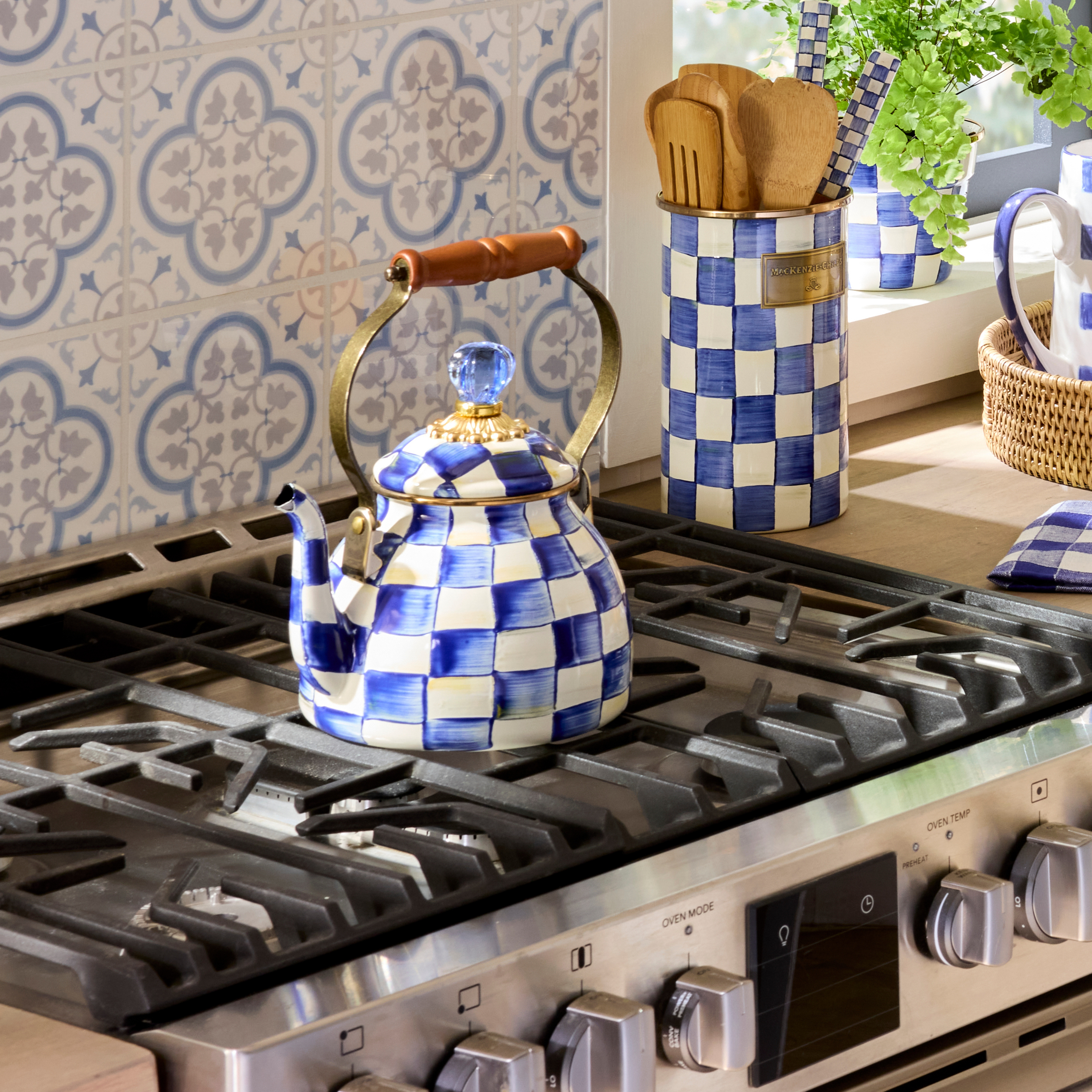 MacKenzie-Childs | Royal Check 2 Quart Tea Kettle