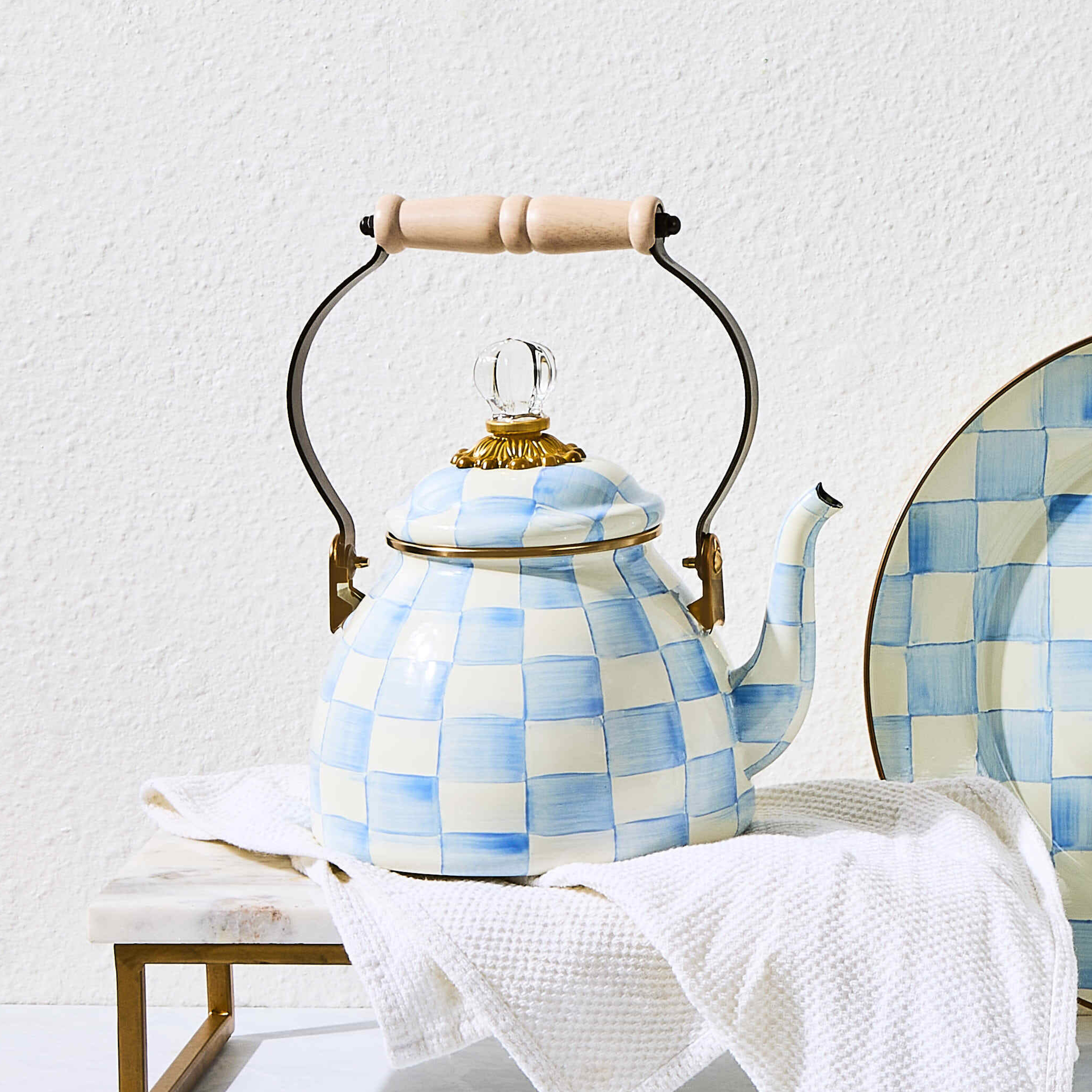 MacKenzie-Childs | Sky Check 2 Quart Tea Kettle