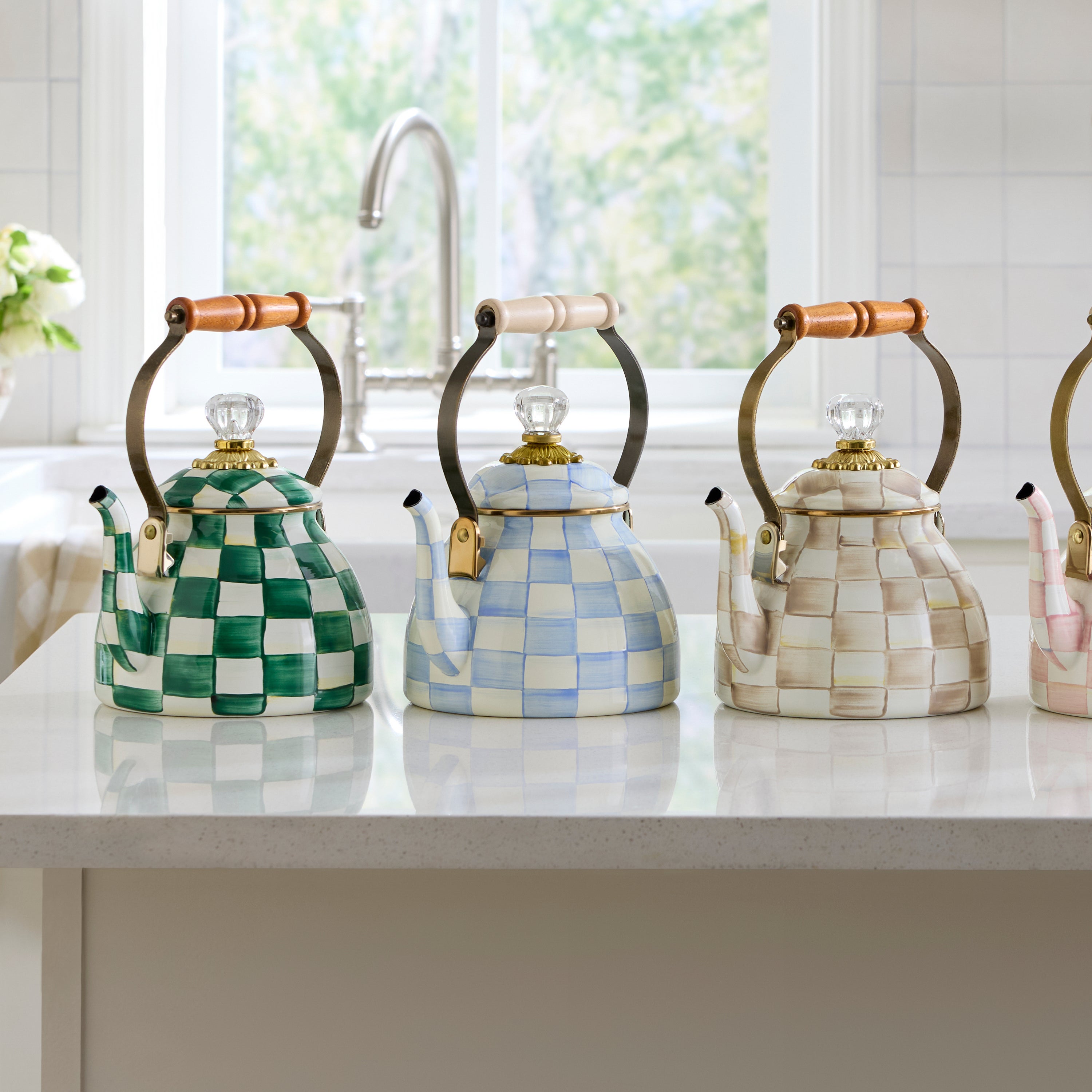MacKenzie-Childs | Sky Check 2 Quart Tea Kettle