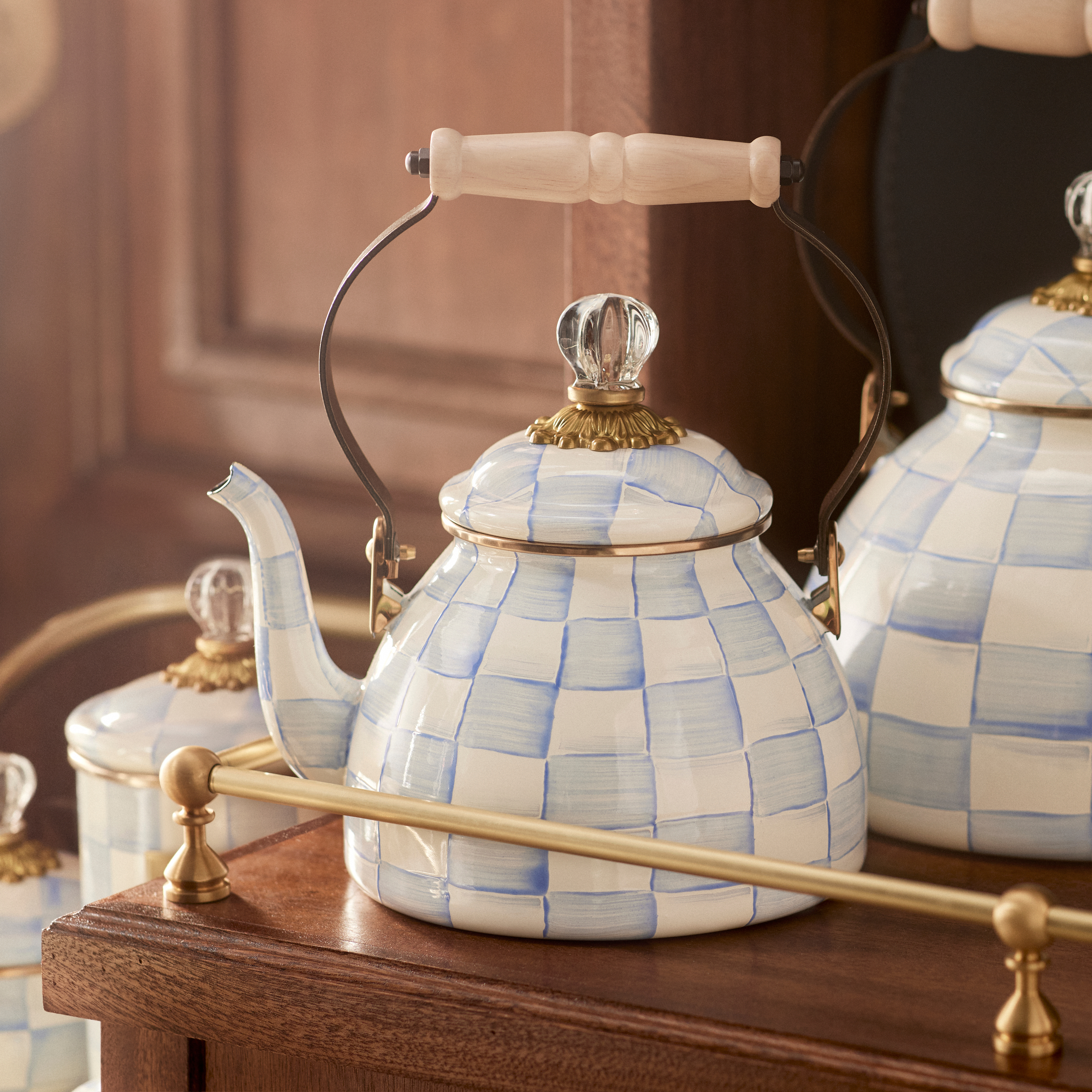 MacKenzie-Childs | Sky Check 2 Quart Tea Kettle